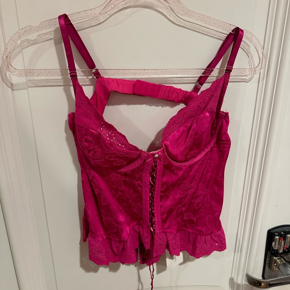 NWT Lit Boutique Pink corset top